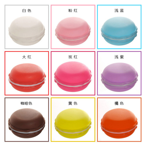 Macaron Pp Injection round Candy Box Mini Jewelry Storage Plastic Box Biscuit Baking Crystal Mud Packing Box