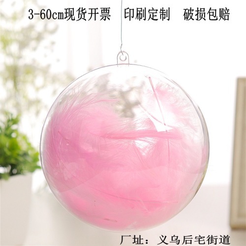 Spot Goods 4-60cm Transparent Plastic Decoration Christmas Ball Shopping Mall Layout PS Crystal Hollow Hanging Ball Eternal Life Floral Ball
