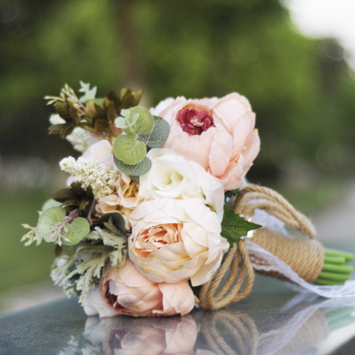 Western Mori Artificial Flower Wedding Bride Bouquet Creative Wedding Supplies New Wedding Bouquet Wholesale