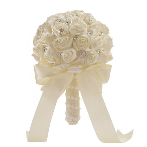 high-end european and american wedding bride bouquet wholesale korean wedding supplies ribbon artificial flower wedding bouquet