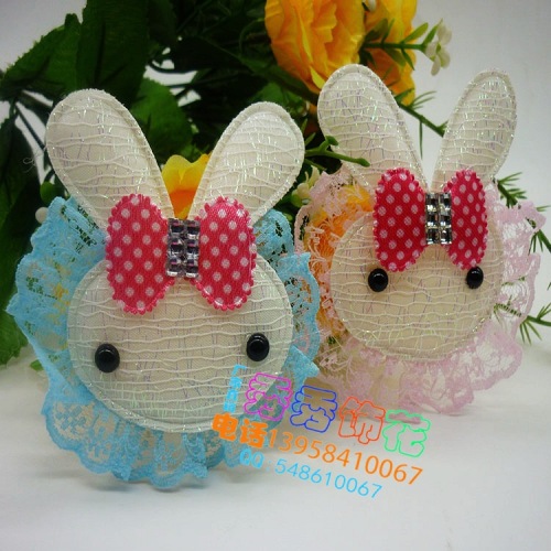 Factory Direct Sales Ultrasonic Embossed Clothing Ornament Mask Accessories Mesh Lace Rabbit