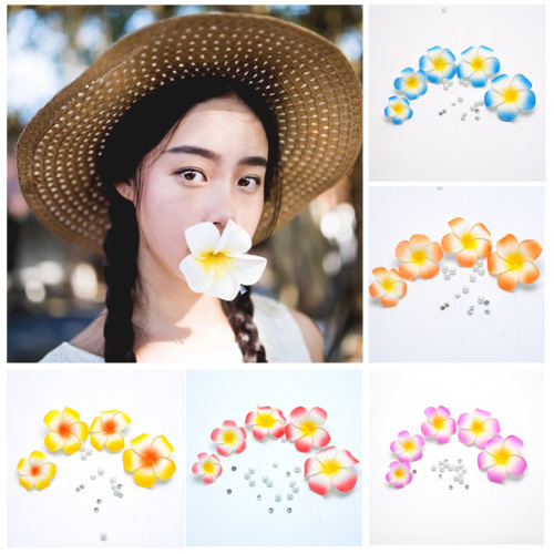 selling cute artifact attractions hot selling egg flower seaside beach vacation barrettes sunflower artificial plant flower hair accessories