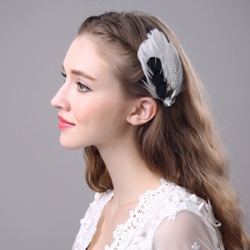 Hot Selling European and American Feather Hair Clips Hair Accessories Stage Performance Feather Headwear Bridal Headdress
