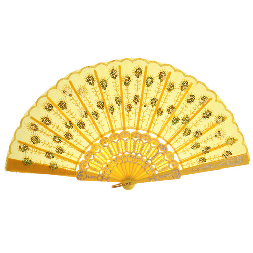 home exquisite decoration chinese style fan hand grinding plastic crafts japanese style silk folding fan customization