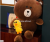 Brown bear stuffed animal pillow couple bear cloth cuddly doll yellow duck bear