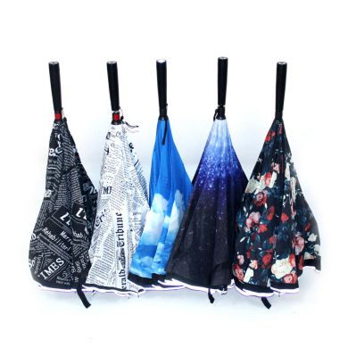 灯反光夜光反向伞汽车反向伞厂家直销男女晴雨两用_雨秀雨具_义乌购