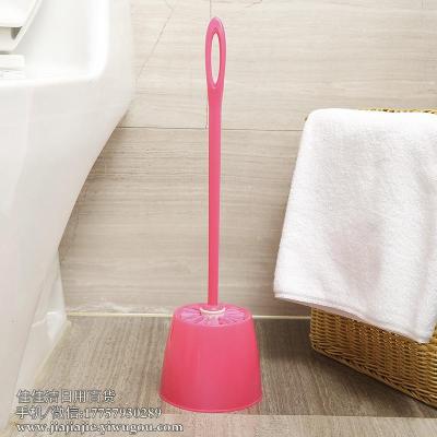 KQ with Base Toilet Brush Set Plastic Toilet Brush Long Handle Cleaning Brush Soft Wool Toilet Cleaning Brush