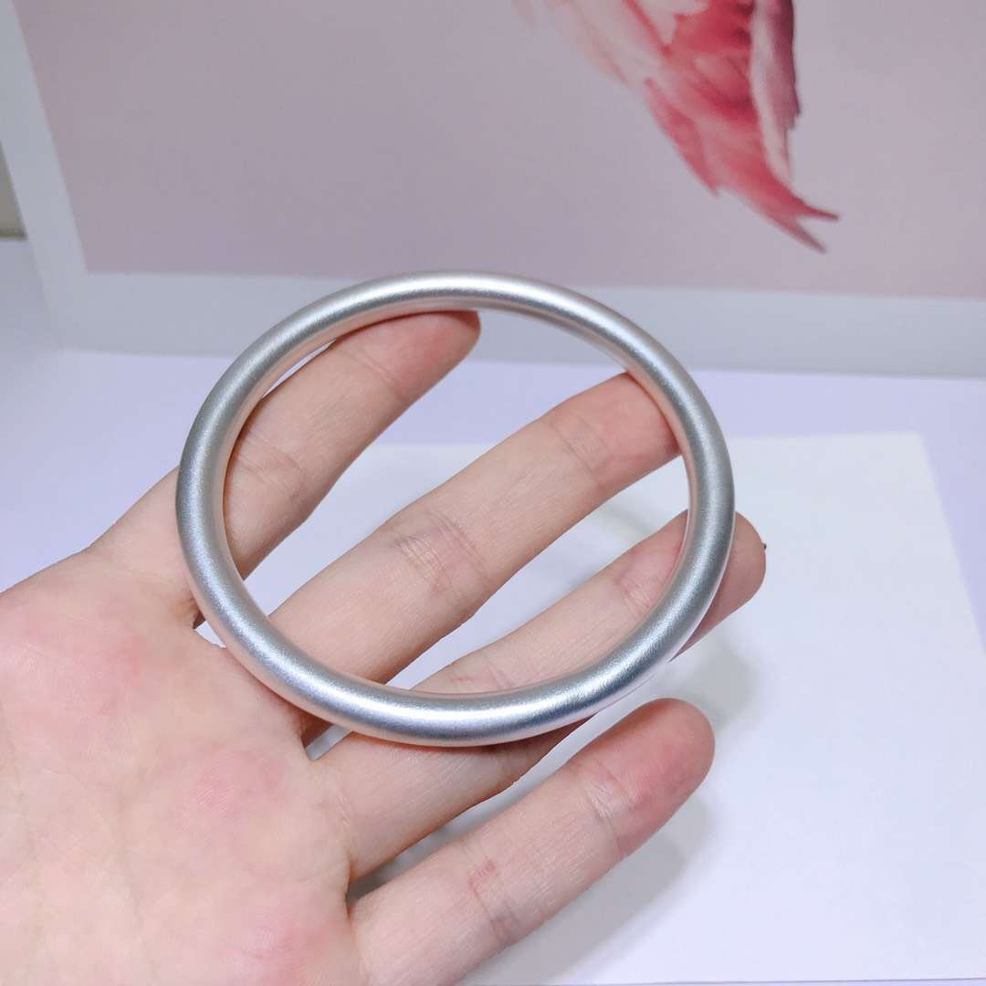 纯银古法亚光磨砂s999足银手镯女士闭口_海康饰品_义乌国际商贸城一区