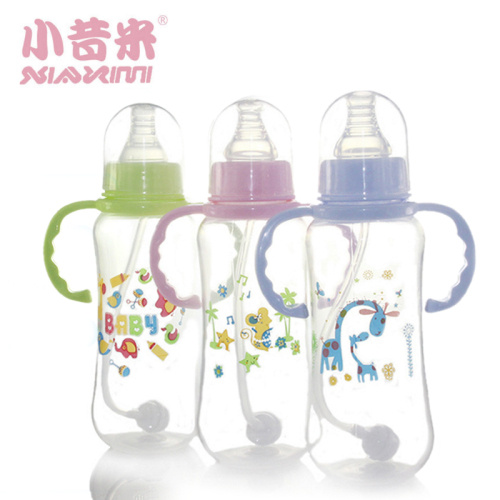 280ml Plastic Feeding Bottle with Handle Feeding Supplies Standard Mouth Baby Feeding Bottle Pp Baby Feeding Bottle Factory Wholesale