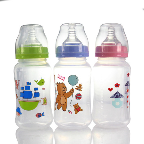 Apple Bear Bottle Factory Foreign Trade Wide Mouth Special Bottle Anti-Flatulence Pp Feeding Bottle Wholesale 320ml