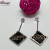 Black geometric diamond earrings European and American simple atmosphere personality hipster earrings double simple 