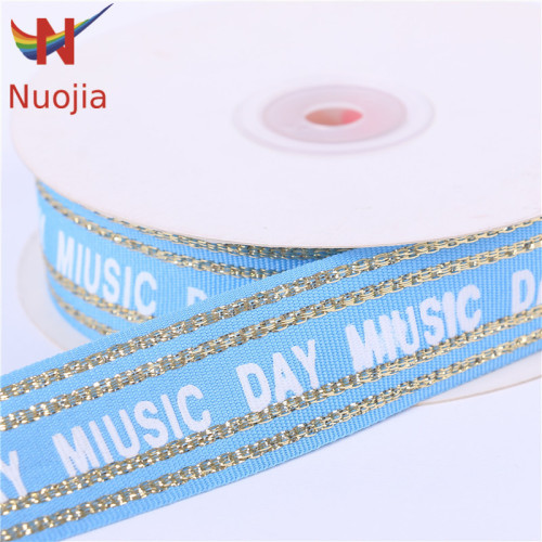 customizable letter printing ribbon gold and silver silk hat ribbon ribbon clothing accessories
