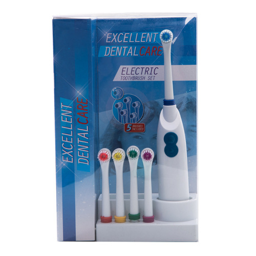 electric toothbrush waterproof rotation send four toothbrush heads pvc packaging factory direct