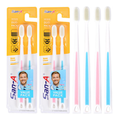 spot 2P Paper Card Nano Silicone Adult Couple Small Head Toothbrush Supermarket Convenience Store WeChat Cross-Border Supply