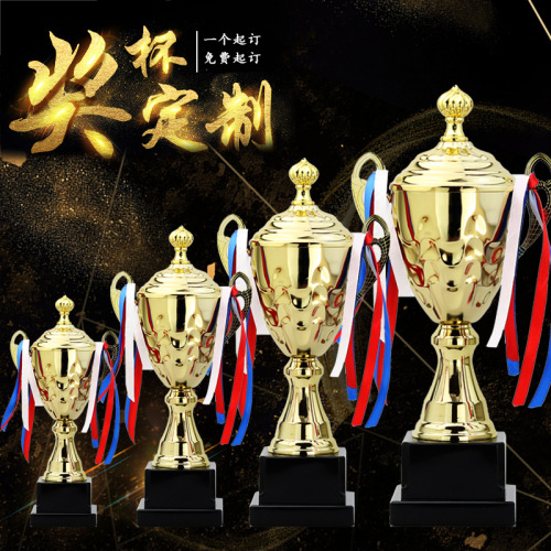 wan yuexin electroplating metal trophy school games awards trophy sports football trophy hx4183