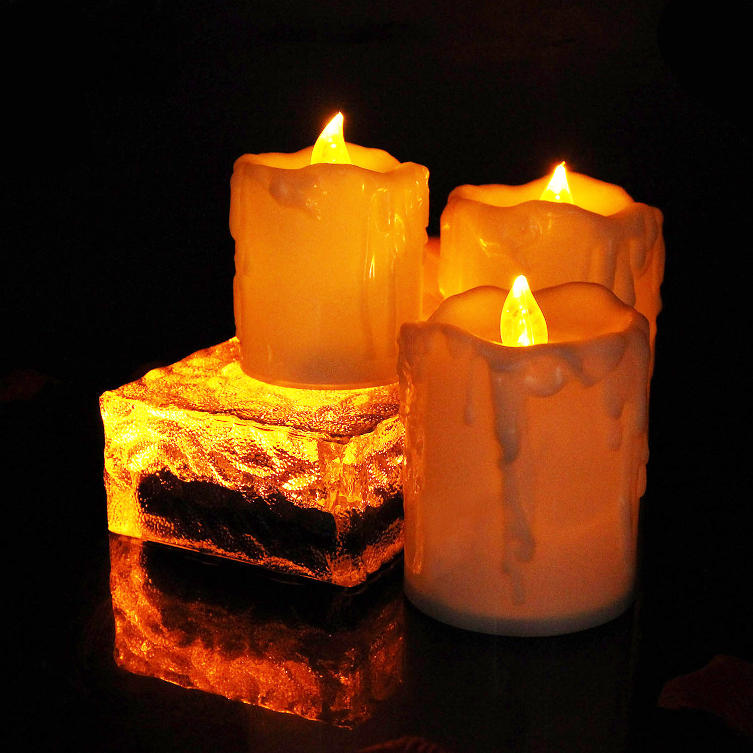 led tears electronic candles three sets of smokeless