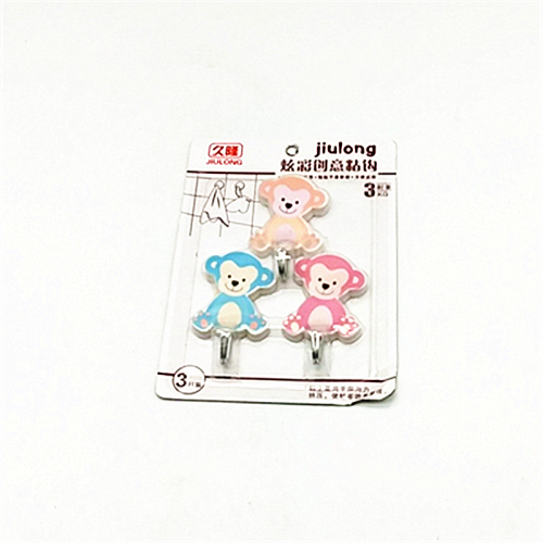 sunshine department store cartoon strong sticky hook punch-free adhesive wall white gray cute big mouth monkey pattern