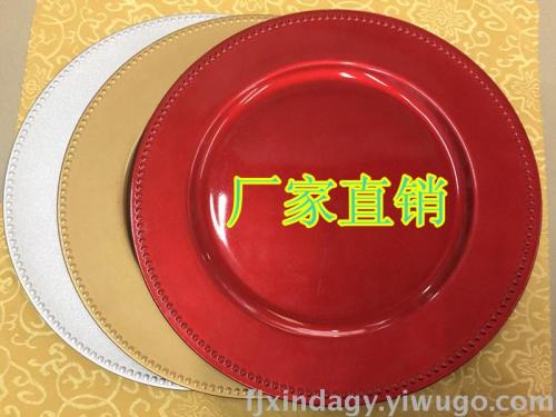 plate plastic plate christmas plate bead plate gold silver red plate plate foreign trade plate gold plate