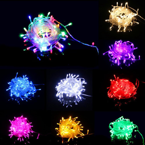 led lighting chain colored lantern flashing lighting chain 100 light four-color high pressure waterproof holiday wedding engineering modeling decoration star light