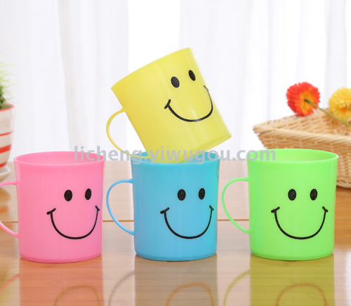 smiley face cup toothbrush cup mouthwash cup