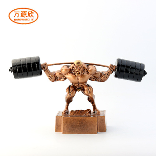 Weightlifting Trophy Men‘s Bodybuilding Trophy Resin Crafts Engraving Is Possible Hx2248
