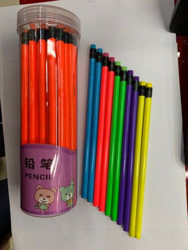 Fluorescent HB Writing Pencil， 50 Barrels， Red Rod Good Quality Pencil