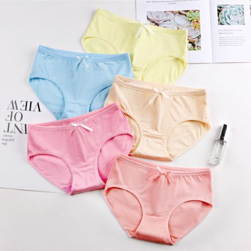 Women‘s 5-Pack Bowknot Briefs Cotton Underwear-Color Cotton Underwear