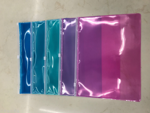 transparent edge sliding bag file bag， opp edge sliding bag， pvc edge sliding bag， a5/a5 file bag new