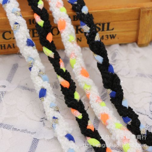 spot new 1cm korean style chanel style ribbon lace hand-woven ribbon clothing accessories wholesale