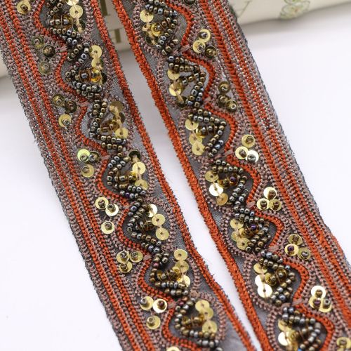factory direct sales 3.3cm yiwu handmade beaded lace ribbon ethnic style vintage embroidery clothing accessories wholesale