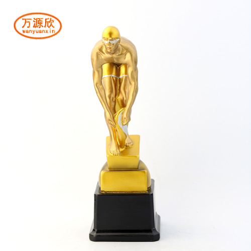 New Swimming Character Trophy Resin Crafts Swimming Competition Award Trophy Laser Lettering Hx4603