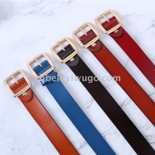 Manufacturer Women‘s Belt Belt Simple Casual All-Match Student Decoration Pants Belt Genuine Leather Belt