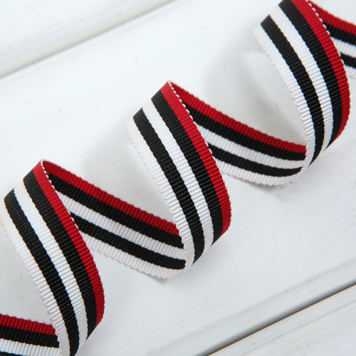 2.5cm red blue white korean matt polyester hat band 1.5cm striped mixed color polyester ribbon spot factory wholesale