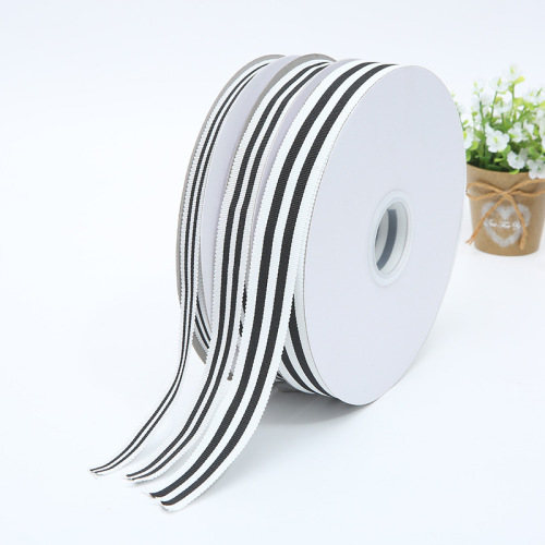 Thread Black and White Color Ribbon Korean Matt Polyester Hat Strap 1cm/1.5cm/2.5cm Spot Factory Direct Sales