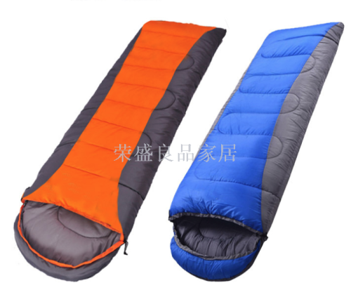 2000g winter thickened outdoor camping sleeping bag orange gray blue gray color matching sleeping bag self-driving camping sleeping bag