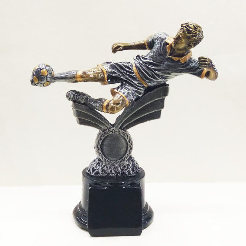 Plastic Metal Trophy Resin Football Player Commemorative Trophy Factory Direct Craft Souvenir Ornaments hx2368 