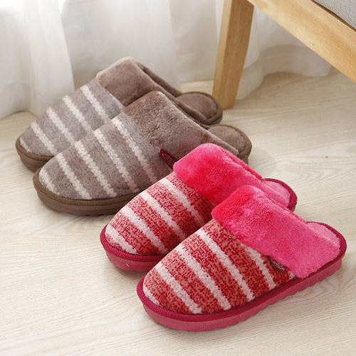 foreign trade winter cotton slippers couple household warm thick bottom wooden floor woolen slipper indoor non-slip slippers wholesale
