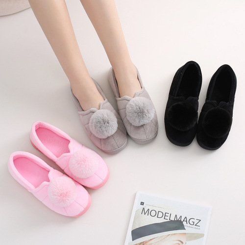 Winter New Warm Woolen Slipper Wholesale Non-Slip Home Cotton Slippers Women‘s Cute Japanese Outdoor Daily Slippers 