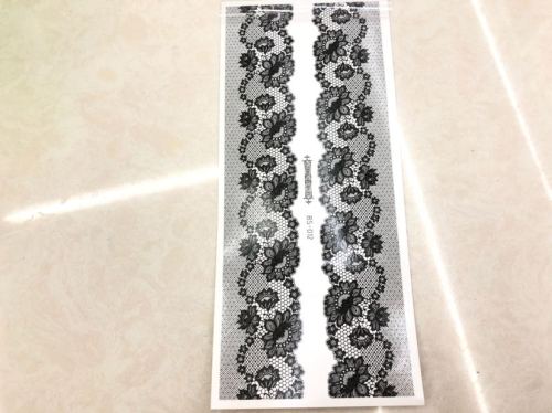 Lace Black Tattoo Stickers Waterproof Sweat-Proof Environmental Protection 