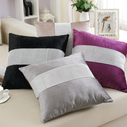 new house new fashion bedside sofa cushion pillow diamond flannel modern simple backrest matching