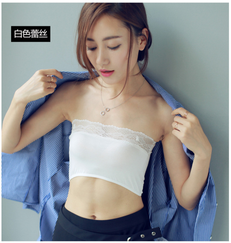 Summer Base Belly Band Anti-Exposure Lace Tube Top Tube Top Underwear Large Size Fat Strapless Short Women