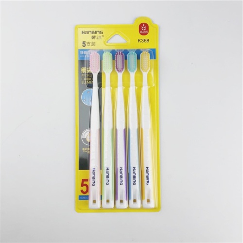 Han Bing 368 High Quality Special Offer 5 Pack Fine Tip Soft Brush Filaments Soft-Bristle Toothbrush