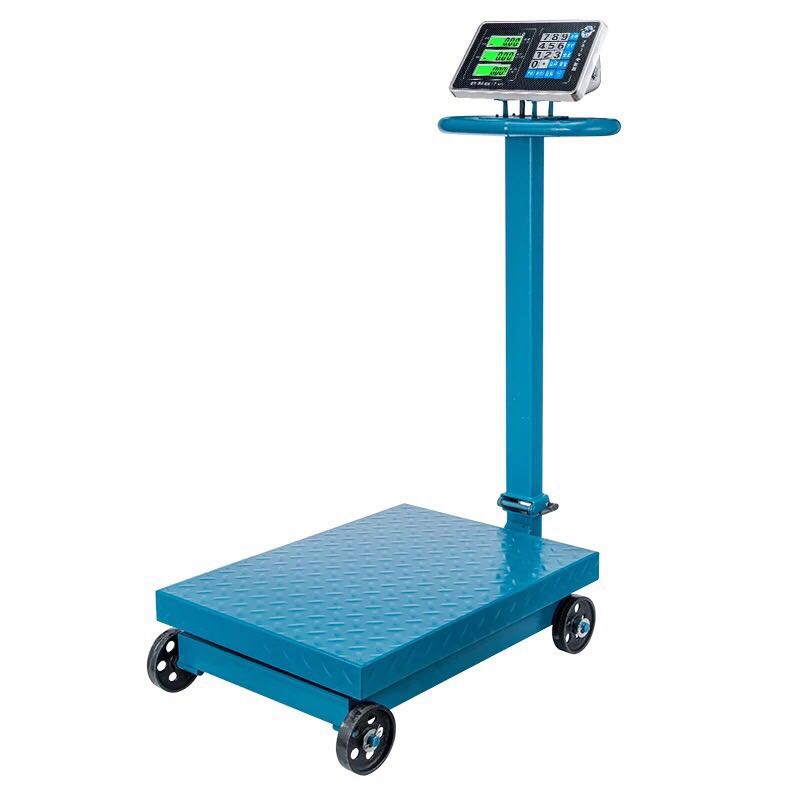 大红鹰带轮折叠600kg电子台秤磅秤300公斤货物称1200