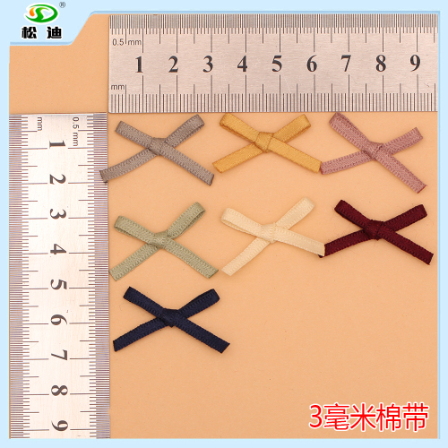 3mm Cotton Tape Bow Hand Bow Underwear Clothing Accessories