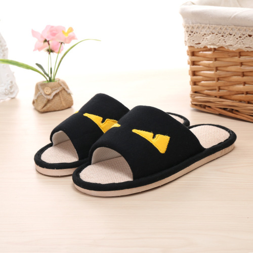 new korean style monster popular men‘s and women‘s linen handmade slippers couple‘s home floor slippers wholesale