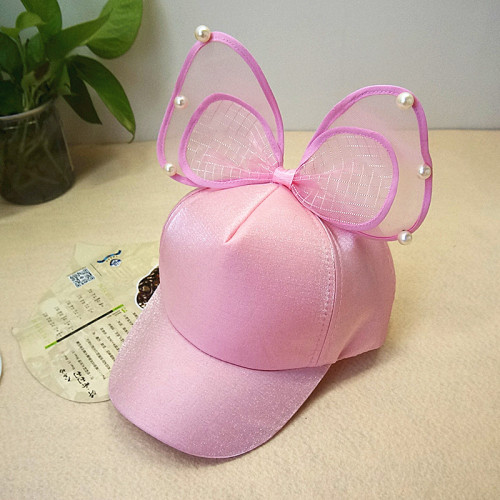 Korean Style Trendy New Spring and Summer Hat Baseball Cap Peaked Cap Boys and Girls Sun-Proof Pearl Butterfly Parent-Child Hat