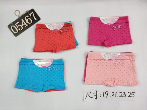 foreign trade children‘s girls‘ boxer briefs spot color cloth printed panties