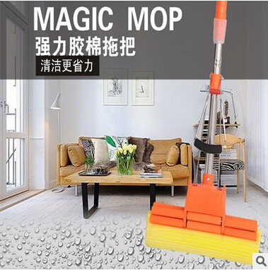 factory direct glue cotton mop absorbent mop sponge stainless steel retractable roller squeeze mop foreign trade