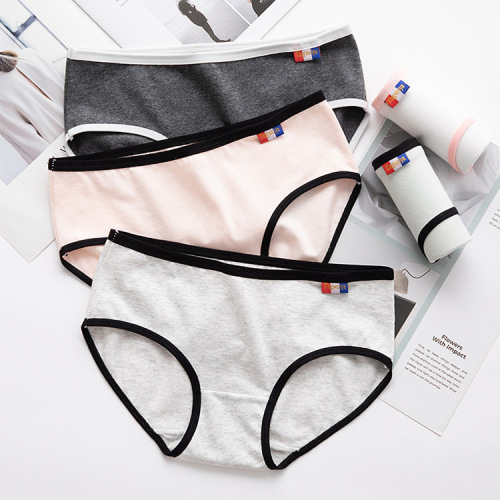 Ting Underwear Women‘s Cotton% cotton Crotch Girl Mid-Waist Student Cotton Briefs Women‘s Sexy Underpants 