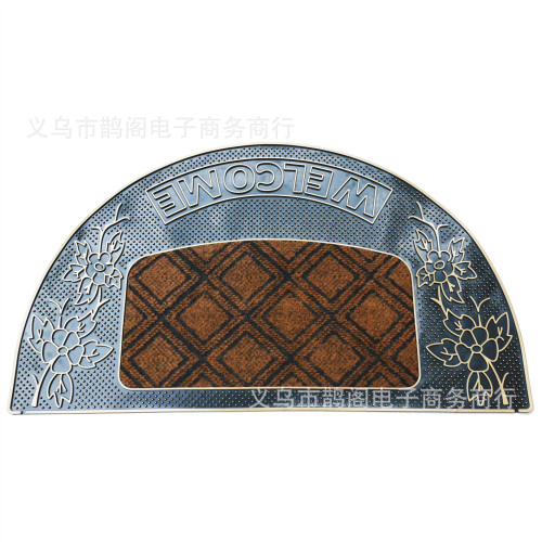 Shida European Style Semicircle Pattern Villa Style Non-Slip Absorbent Carved Thickened PVC Foot Mat Door Mat Wholesale Direct Sales